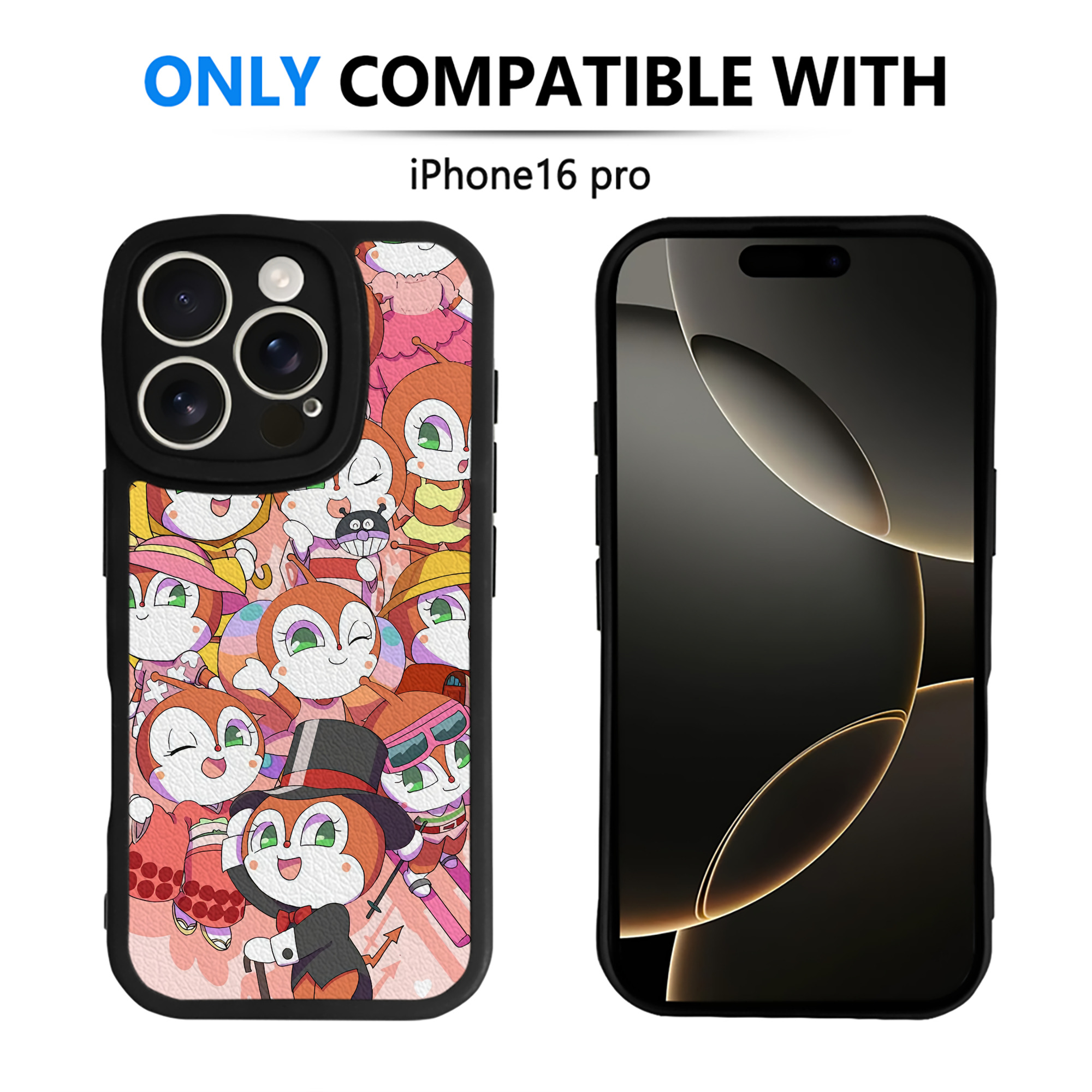 （画像用） アンパンマン Anpanman 【iPhone 16シリーズ対応】シリコンスマホケース（レザー調） 材質：シリコン